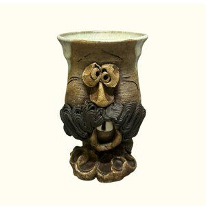 Vintage Ugly Face with Feet Pottery Mug